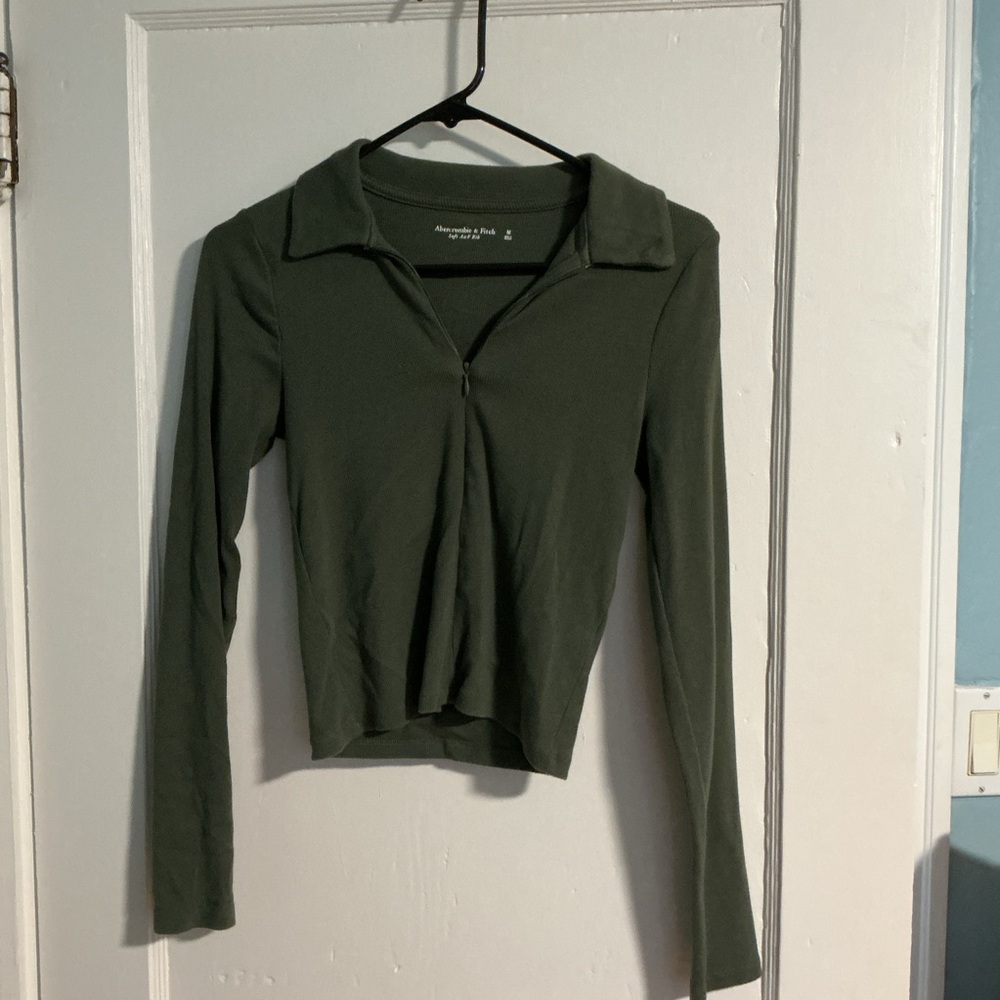 Abercrombie soft rib long sleeve polo size medium